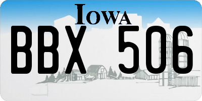 IA license plate BBX506