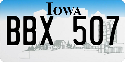 IA license plate BBX507