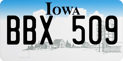 IA license plate BBX509