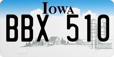 IA license plate BBX510