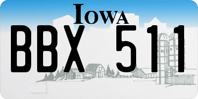 IA license plate BBX511