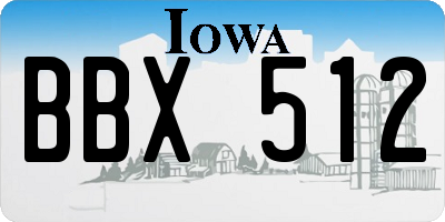 IA license plate BBX512