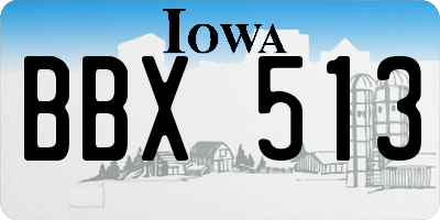 IA license plate BBX513