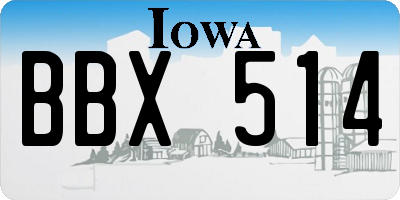 IA license plate BBX514