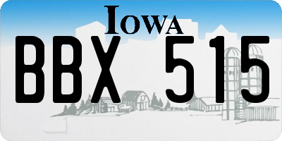 IA license plate BBX515