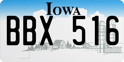 IA license plate BBX516