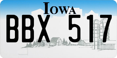 IA license plate BBX517