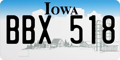 IA license plate BBX518