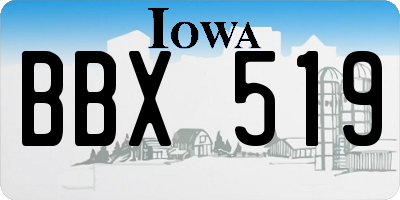 IA license plate BBX519