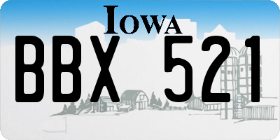IA license plate BBX521