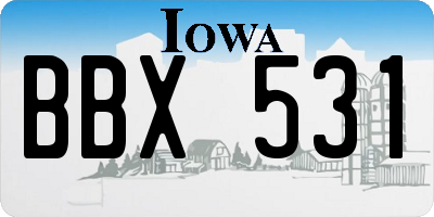 IA license plate BBX531