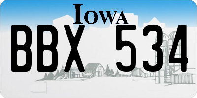 IA license plate BBX534