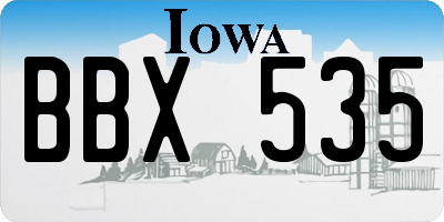 IA license plate BBX535