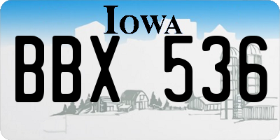 IA license plate BBX536