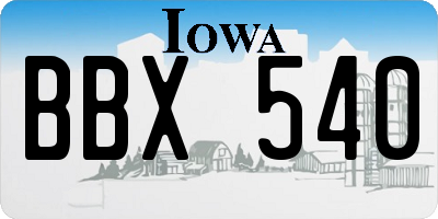 IA license plate BBX540