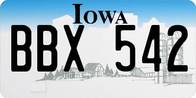 IA license plate BBX542