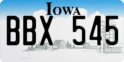 IA license plate BBX545