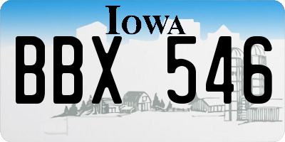 IA license plate BBX546