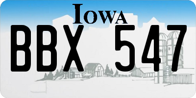 IA license plate BBX547
