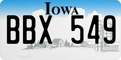 IA license plate BBX549