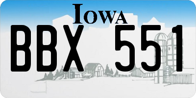 IA license plate BBX551