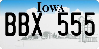IA license plate BBX555