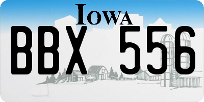 IA license plate BBX556