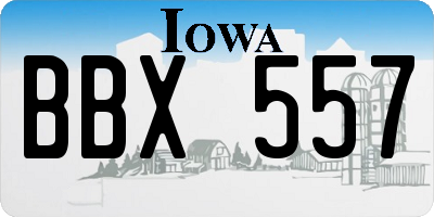 IA license plate BBX557