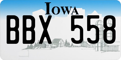 IA license plate BBX558