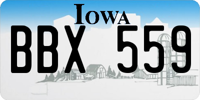 IA license plate BBX559
