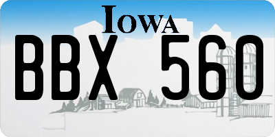 IA license plate BBX560