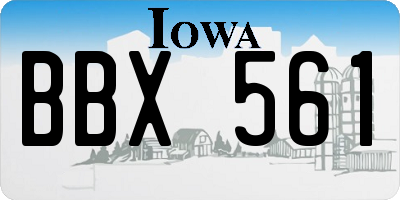 IA license plate BBX561