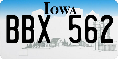 IA license plate BBX562