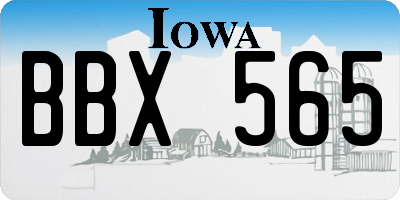 IA license plate BBX565