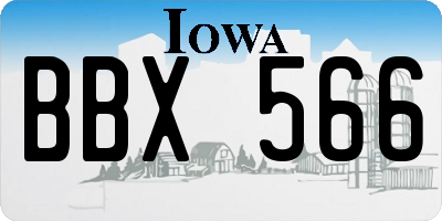 IA license plate BBX566
