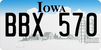 IA license plate BBX570