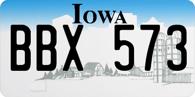 IA license plate BBX573