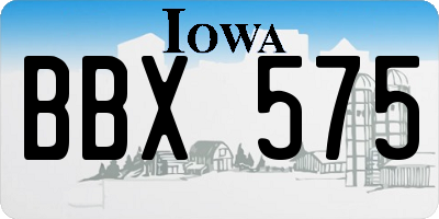 IA license plate BBX575