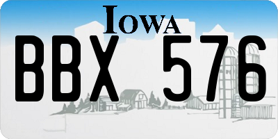 IA license plate BBX576