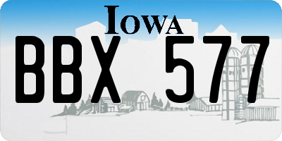 IA license plate BBX577