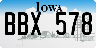 IA license plate BBX578