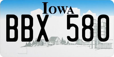 IA license plate BBX580