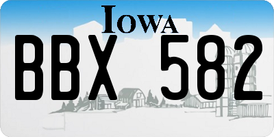 IA license plate BBX582