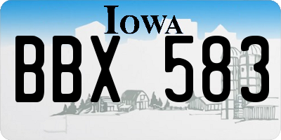 IA license plate BBX583