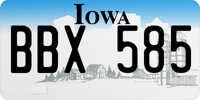 IA license plate BBX585
