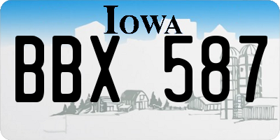 IA license plate BBX587