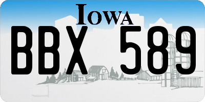 IA license plate BBX589