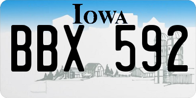 IA license plate BBX592