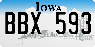 IA license plate BBX593