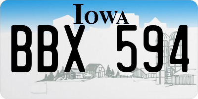 IA license plate BBX594